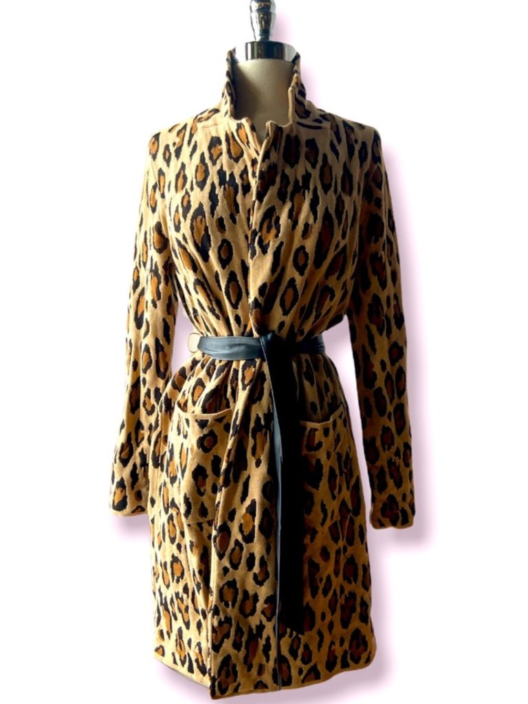 Chico’s Leopard Print Belted Cardigan 3 (Xl) Euc